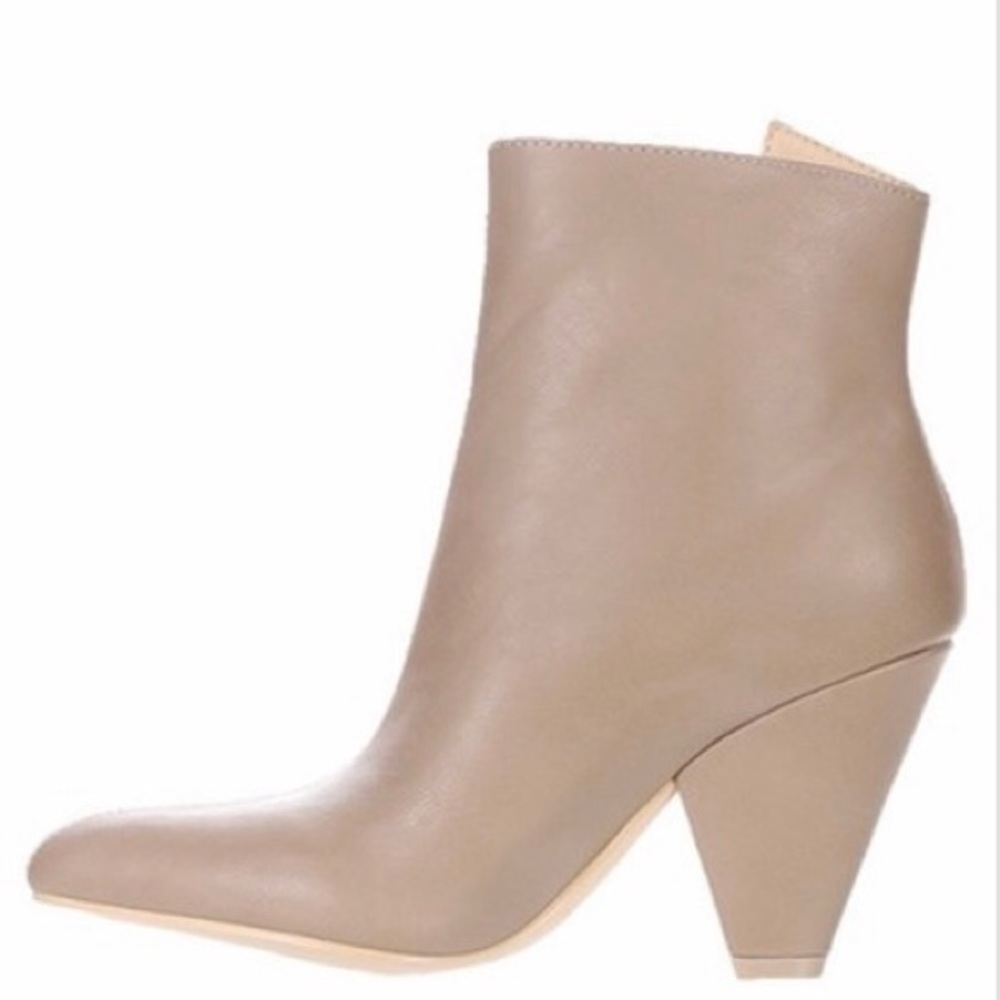 Taupe Cone Heel Booties